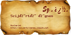 Szijártó Ágnes névjegykártya